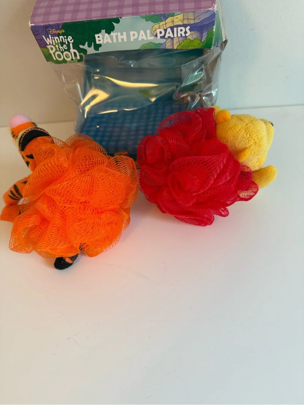 Disney Winnie the Pooh Tigger Bath Pal Pairs Loofah Plush Set NEW Vintage